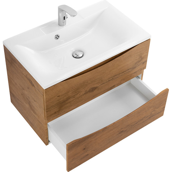 Тумба подвесная с раковиной BelBagno MARINO-750-2C-SO-RN-P 75 см, Rovere Nature - фото 3