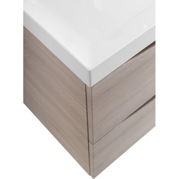 Тумба подвесная с раковиной BelBagno MARINO-600-2C-SO-RG-P 60 см, Rovere Grigio - фото 8