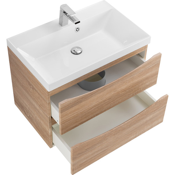 Тумба подвесная с раковиной BelBagno MARINO-600-2C-SO-WO-P 60 см, Rovere Bianco - фото 5