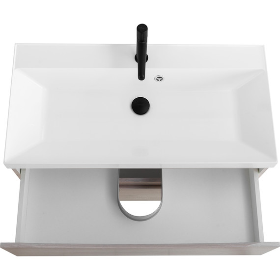 Тумба подвесная с раковиной BelBagno MARINO-900-2C-SO-RG-P 90 см, Rovere Grigio - фото 4