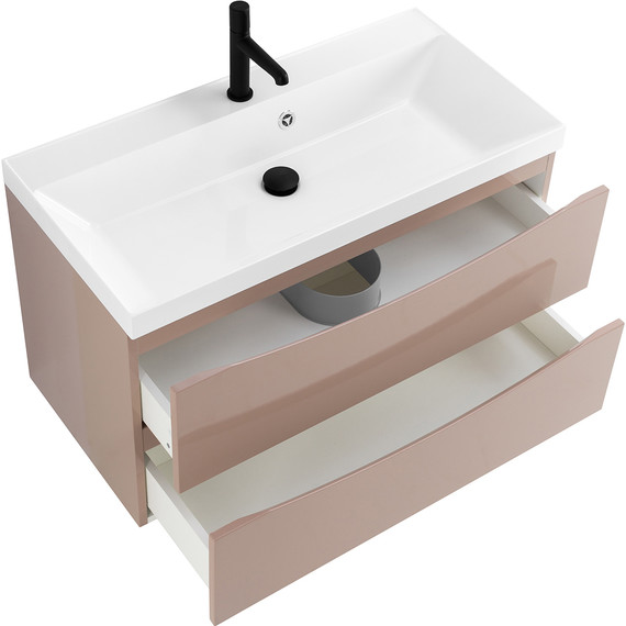 Тумба подвесная с раковиной BelBagno MARINO-800-2C-SO-CL-P 80 см, Cappuccino Lucido - фото 5