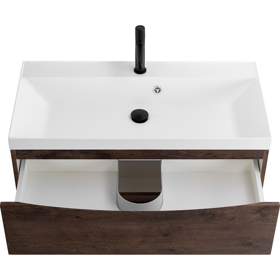 Тумба подвесная с раковиной BelBagno MARINO-900-2C-SO-RW-P 90 см, Rovere Moro - фото 7