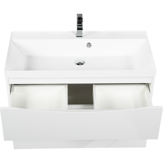Тумба подвесная с раковиной BelBagno MARINO-H60-900-2C-SO-BL-P 90 см, Bianco Lucido - фото 5