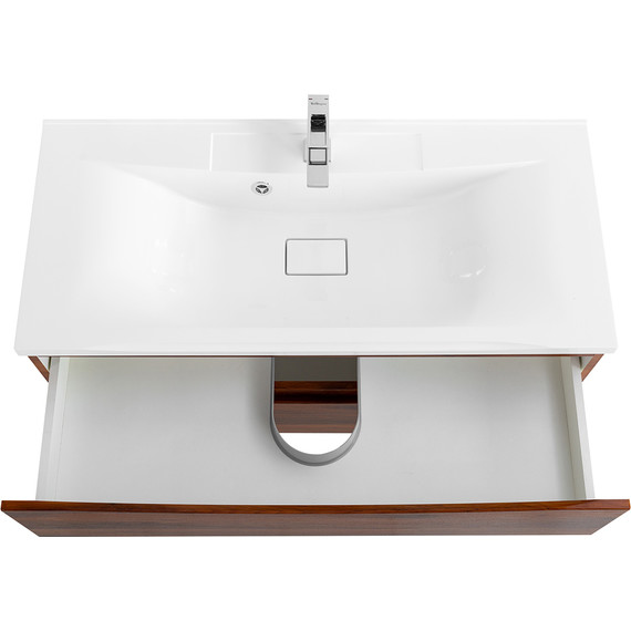 Тумба подвесная с раковиной BelBagno MARINO-1000-2C-SO-RC-P 100 см, Rovere Ciliegio - фото 4