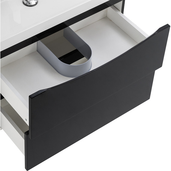 Тумба подвесная с раковиной BelBagno MARINO-600-2C-SO-NL-P 60 см, Nero Lucido - фото 6