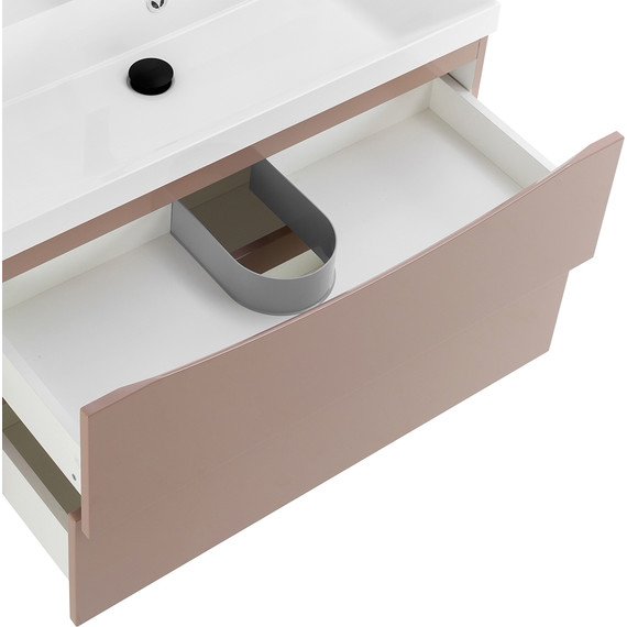 Тумба подвесная с раковиной BelBagno MARINO-900-2C-SO-CL-P 90 см, Cappuccino Lucido - фото 6