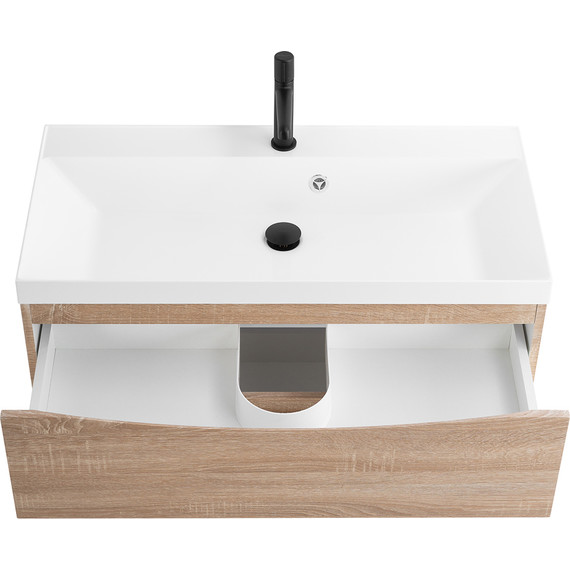 Тумба подвесная с раковиной BelBagno MARINO-800-2C-SO-WO-P 80 см, Rovere Bianco - фото 7