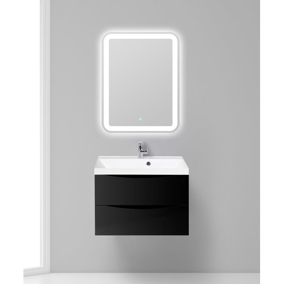 Тумба подвесная с раковиной BelBagno MARINO-700-2C-SO-NL-P 70 см, Nero Lucido - фото 9