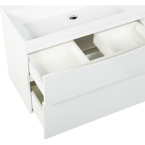 Тумба подвесная с раковиной BelBagno MARINO-H60-900-2C-SO-BL-P 90 см, Bianco Lucido - фото 7