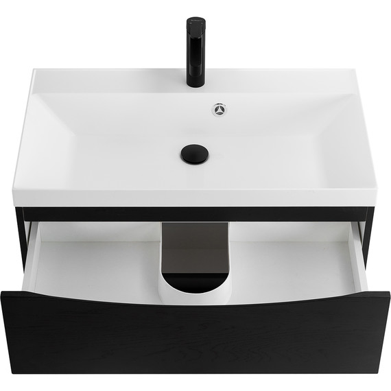 Тумба подвесная с раковиной BelBagno MARINO-800-2C-SO-RCA-P 80 см, Rovere Cioccolato Amaro - фото 7