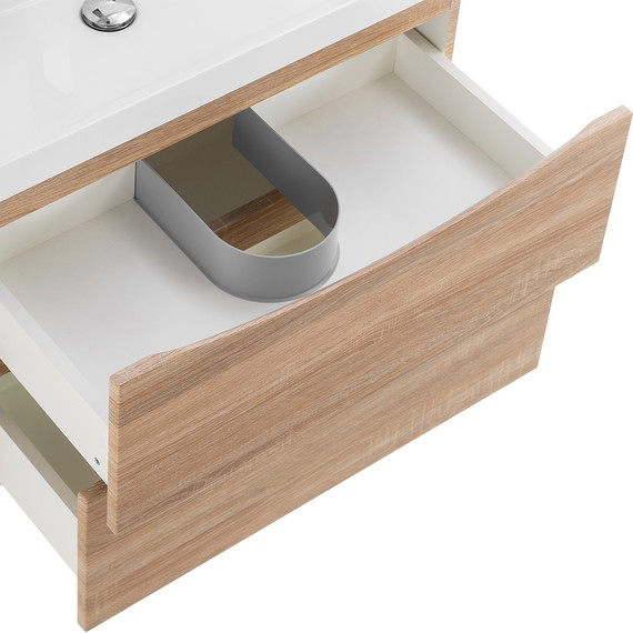 Тумба подвесная с раковиной BelBagno MARINO-600-2C-SO-WO-P 60 см, Rovere Bianco - фото 6