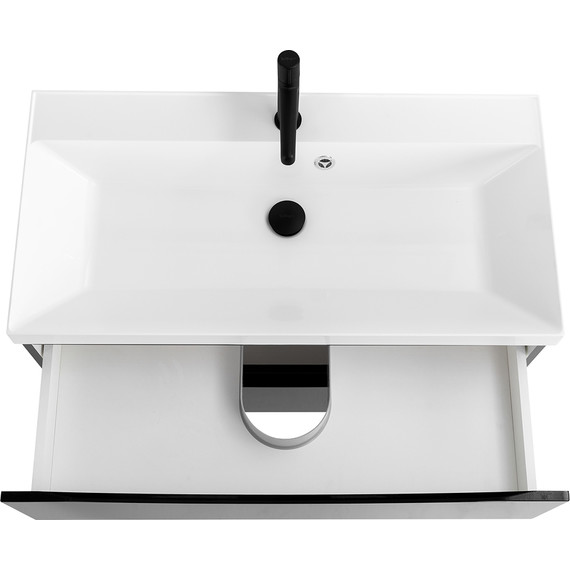 Тумба подвесная с раковиной BelBagno MARINO-900-2C-SO-NL-P 90 см, Nero Lucido - фото 4