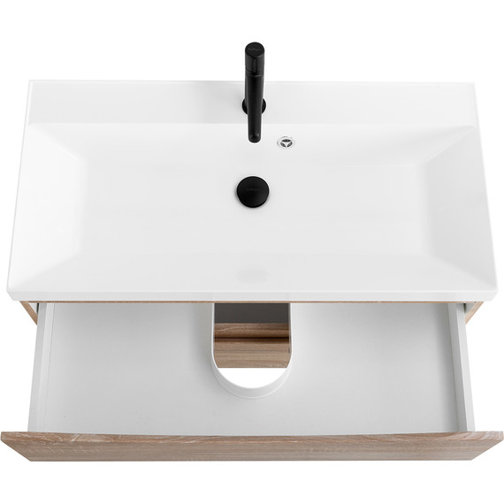 Тумба подвесная с раковиной BelBagno MARINO-800-2C-SO-WO-P 80 см, Rovere Bianco - фото 4