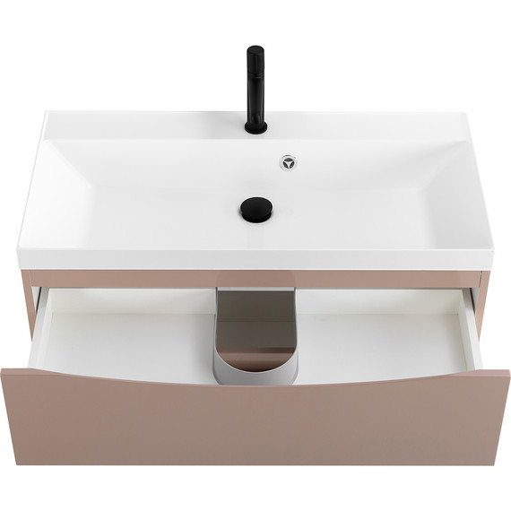 Тумба подвесная с раковиной BelBagno MARINO-900-2C-SO-CL-P 90 см, Cappuccino Lucido - фото 7