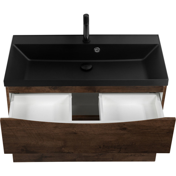 Тумба подвесная с раковиной BelBagno MARINO-H60-800-2C-SO-RW-P 80 см, Rovere Moro (раковина BB800/450-LV-ART-AST-NERO) - фото 4