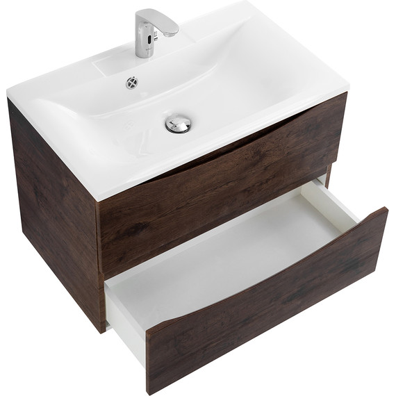 Тумба подвесная с раковиной BelBagno MARINO-650-2C-SO-RW-P 65 см, Rovere Moro - фото, картинка 3 Тумба подвесная с раковиной BelBagno MARINO-650-2C-SO-RW-P 65 см, Rovere Moro - фото 3