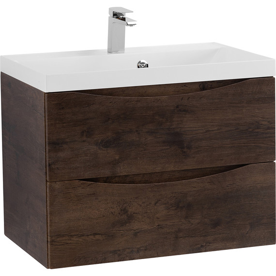 Тумба подвесная с раковиной BelBagno MARINO-600-2C-SO-RW-P 60 см, Rovere Moro - фото 2