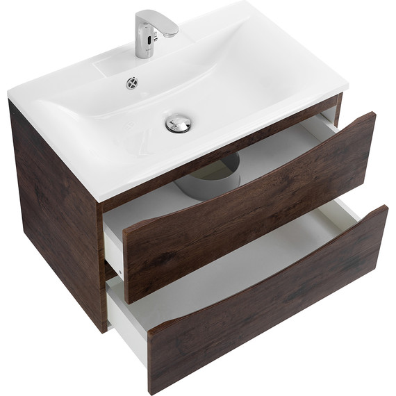 Тумба подвесная с раковиной BelBagno MARINO-650-2C-SO-RW-P 65 см, Rovere Moro - фото, картинка 6 Тумба подвесная с раковиной BelBagno MARINO-650-2C-SO-RW-P 65 см, Rovere Moro - фото 6