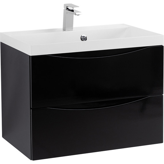 Тумба подвесная с раковиной BelBagno MARINO-600-2C-SO-NL-P 60 см, Nero Lucido - фото 2