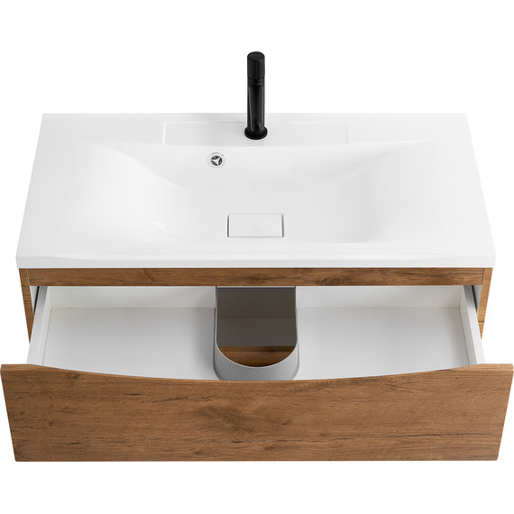 Тумба подвесная с раковиной BelBagno MARINO-1000-2C-SO-RN-P 100 см, Rovere Nature - фото 7