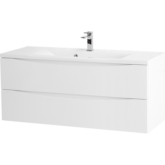 Тумба подвесная с раковиной BelBagno MARINO-1200-2C-SO-BL-P 120 см, Bianco Lucido - фото 2