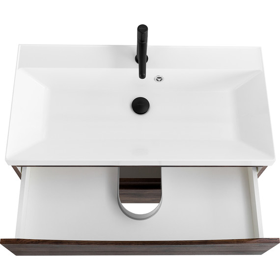 Тумба подвесная с раковиной BelBagno MARINO-900-2C-SO-RW-P 90 см, Rovere Moro - фото 4