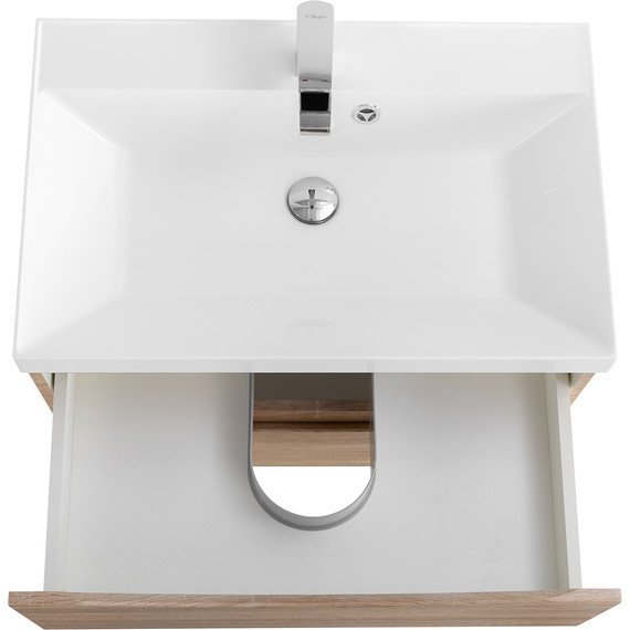 Тумба подвесная с раковиной BelBagno MARINO-600-2C-SO-WO-P 60 см, Rovere Bianco - фото 4