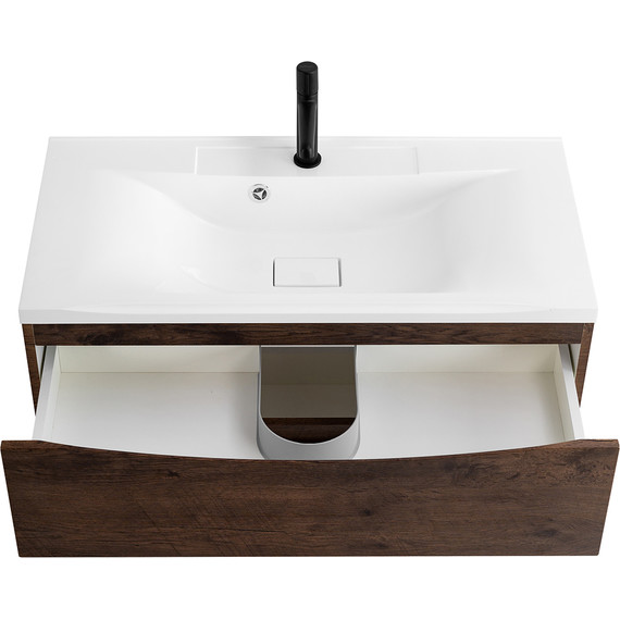 Тумба подвесная с раковиной BelBagno MARINO-1000-2C-SO-RW-P 100 см, Rovere Moro - фото 7