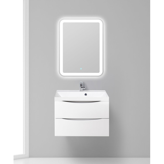 Тумба подвесная с раковиной BelBagno MARINO-700-2C-SO-BL-P 70 см, Bianco Lucido - фото 9
