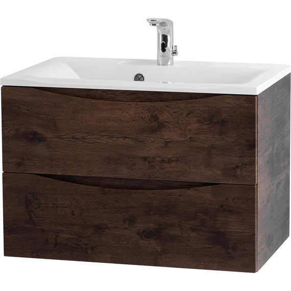 Тумба подвесная с раковиной BelBagno MARINO-750-2C-SO-RW-P 75 см, Rovere Moro - фото 5