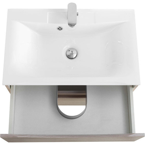 Тумба подвесная с раковиной BelBagno MARINO-650-2C-SO-RG-P 65 см, Rovere Grigio - фото 4