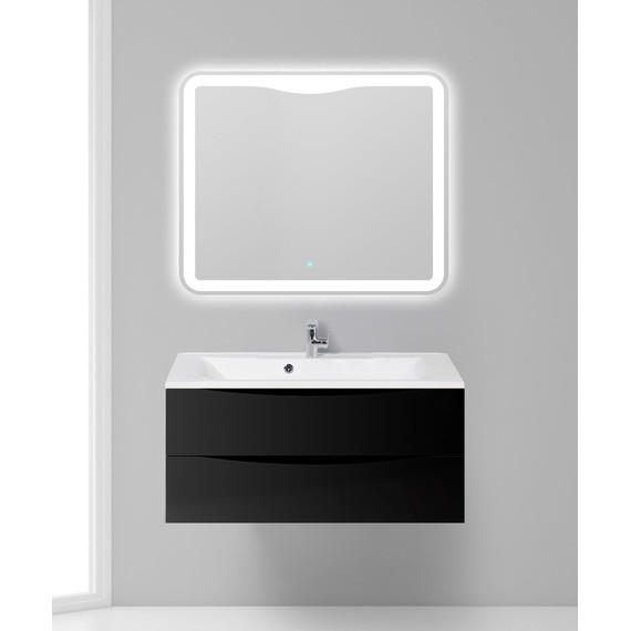 Тумба подвесная с раковиной BelBagno MARINO-1000-2C-SO-NL-P 100 см, Nero Lucido - фото 8