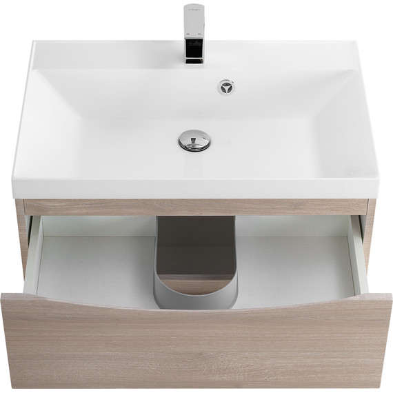 Тумба подвесная с раковиной BelBagno MARINO-600-2C-SO-RG-P 60 см, Rovere Grigio - фото 7