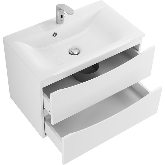 Тумба подвесная с раковиной BelBagno MARINO-650-2C-SO-BL-P 65 см, Bianco Lucido - фото 6