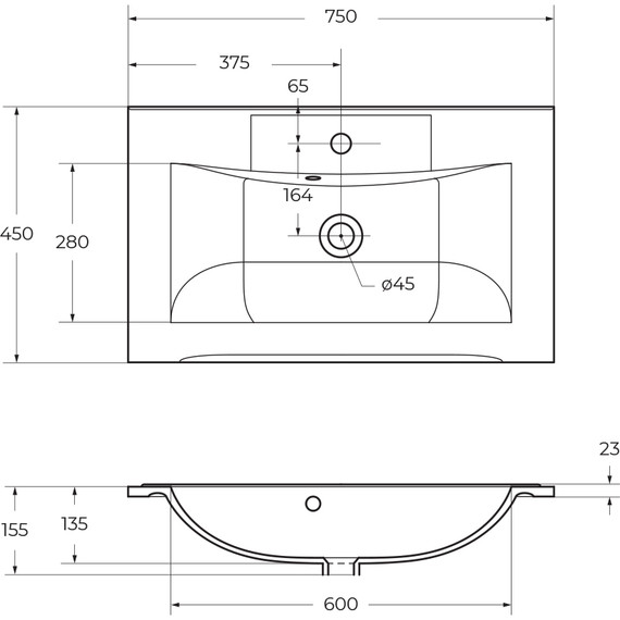 Тумба подвесная с раковиной BelBagno MARINO-750-2C-SO-BL-P 75 см, Bianco Lucido - фото, картинка 12 Тумба подвесная с раковиной BelBagno MARINO-750-2C-SO-BL-P 75 см, Bianco Lucido - фото 12