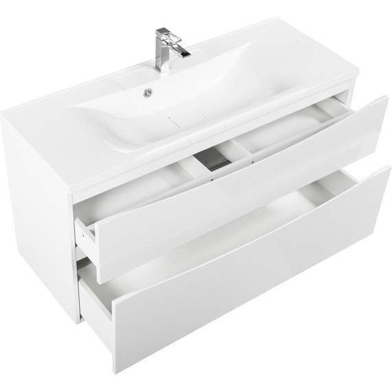 Тумба подвесная с раковиной BelBagno MARINO-H60-1200-2C-SO-BL-P 120 см, Bianco Lucido - фото 5