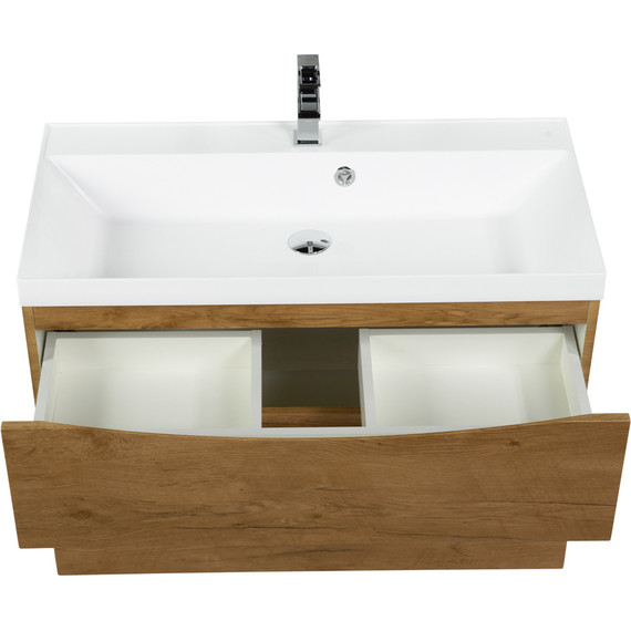 Тумба подвесная с раковиной BelBagno MARINO-H60-900-2C-SO-RN-P 90 см, Rovere Nature - фото 4