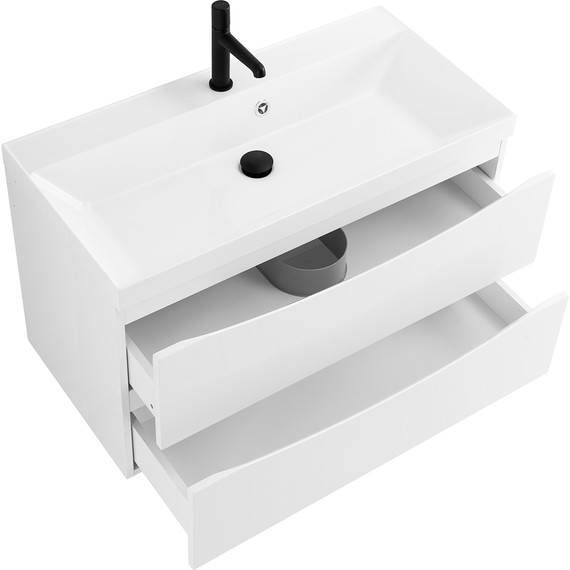 Тумба подвесная с раковиной BelBagno MARINO-800-2C-SO-BL-P 80 см, Bianco Lucido - фото, картинка 5 Тумба подвесная с раковиной BelBagno MARINO-800-2C-SO-BL-P 80 см, Bianco Lucido - фото 5