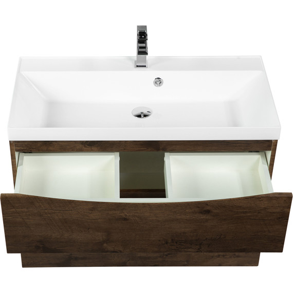 Тумба подвесная с раковиной BelBagno MARINO-H60-900-2C-SO-RW-P 90 см, Rovere Moro - фото 4