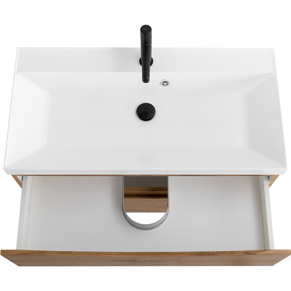 Тумба подвесная с раковиной BelBagno MARINO-800-2C-SO-RN-P 80 см, Rovere Nature - фото, картинка 4 Тумба подвесная с раковиной BelBagno MARINO-800-2C-SO-RN-P 80 см, Rovere Nature - фото 4