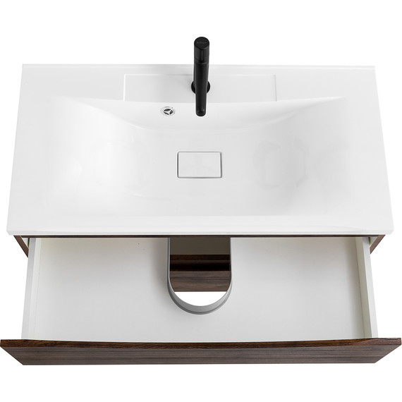 Тумба подвесная с раковиной BelBagno MARINO-1000-2C-SO-RW-P 100 см, Rovere Moro - фото 4