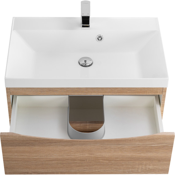 Тумба подвесная с раковиной BelBagno MARINO-600-2C-SO-WO-P 60 см, Rovere Bianco - фото 7