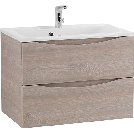 Тумба подвесная с раковиной BelBagno MARINO-650-2C-SO-RG-P 65 см, Rovere Grigio - фото 2