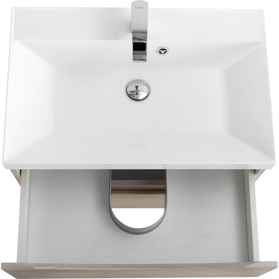 Тумба подвесная с раковиной BelBagno MARINO-700-2C-SO-RG-P 70 см, Rovere Grigio - фото 4