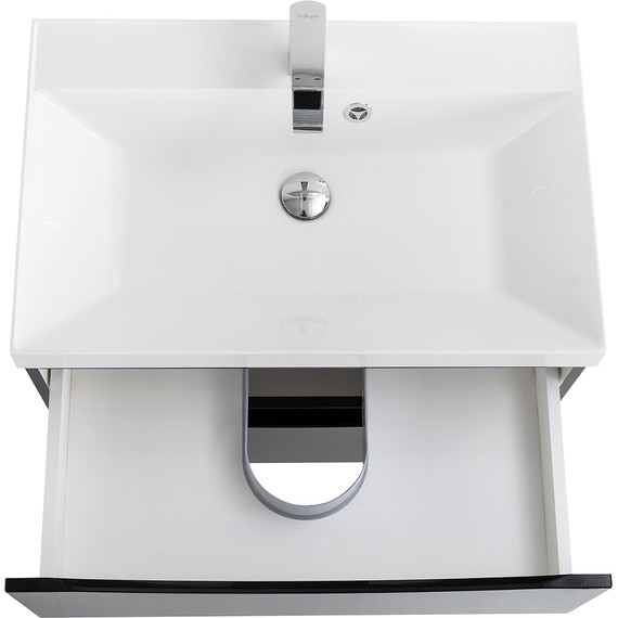 Тумба подвесная с раковиной BelBagno MARINO-700-2C-SO-NL-P 70 см, Nero Lucido - фото 4