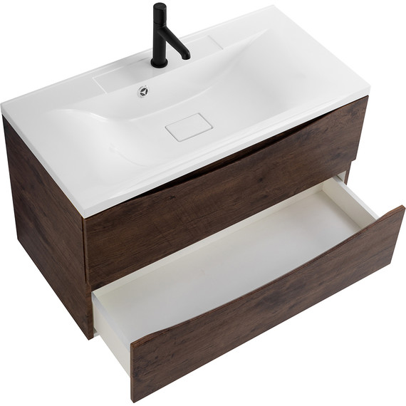 Тумба подвесная с раковиной BelBagno MARINO-800-2C-SO-RW-P 80 см, Rovere Moro (раковина BB800/450-LV-MR-PR) - фото 3