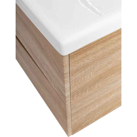 Тумба подвесная с раковиной BelBagno MARINO-CER-1000-2C-SO-WO-P 100 см, Rovere Bianco - фото 9