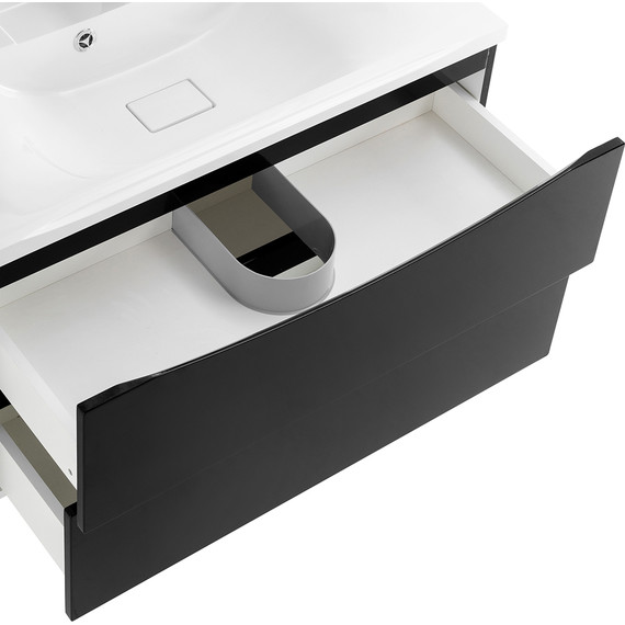 Тумба подвесная с раковиной BelBagno MARINO-800-2C-SO-NL-P 80 см, Nero Lucido (раковина BB800/450-LV-MR-PR) - фото 6