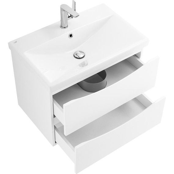 Тумба подвесная с раковиной BelBagno MARINO-CER-600-2C-SO-BO-P 60 см, Bianco Opaco - фото 6