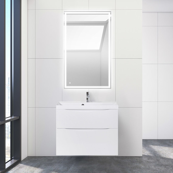 Тумба подвесная с раковиной BelBagno MARINO-H60-800-2C-SO-BL-P 80 см, Bianco Lucido (раковина BB800/450-LV-MR-PR) - фото 6
